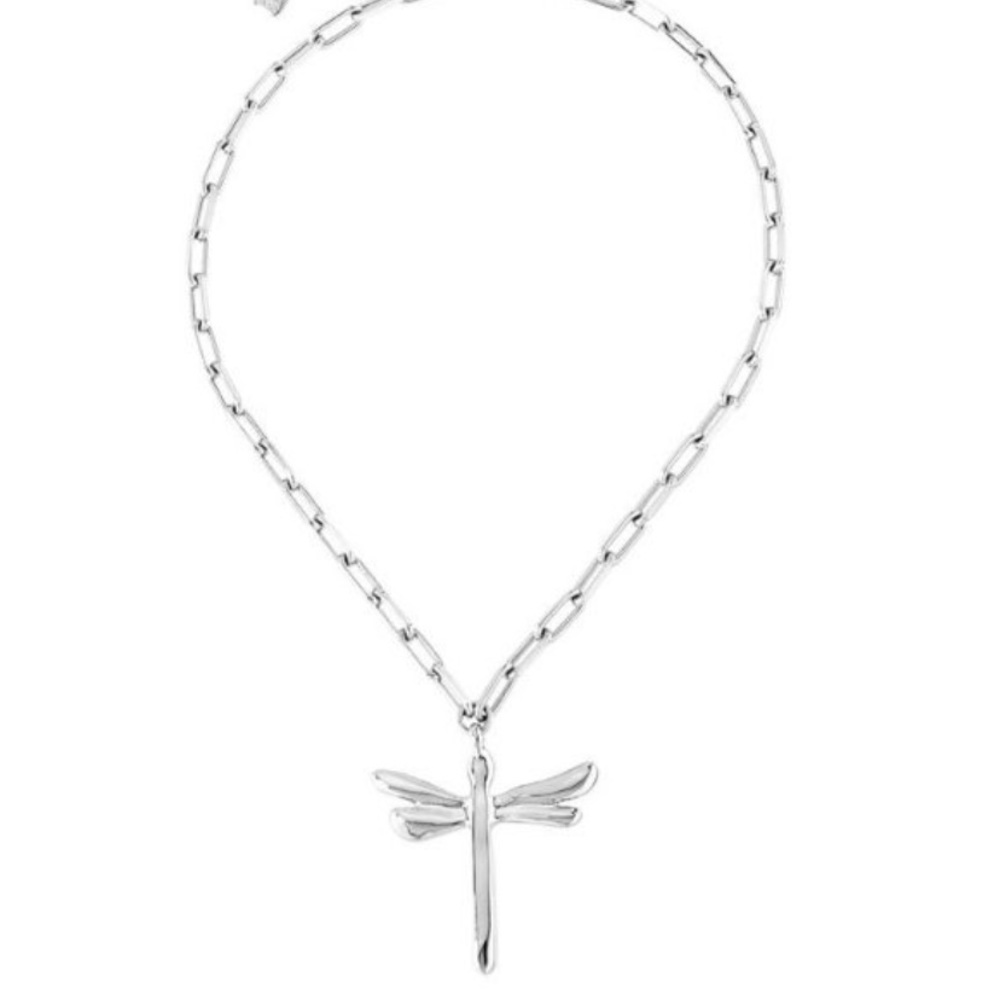 UNOde50 Silver Dragonfly Colgantes Freedom Necklace